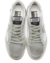 Golden Goose Deluxe Brand Golden Goose White Grey Ball Star Low Top Sneakers