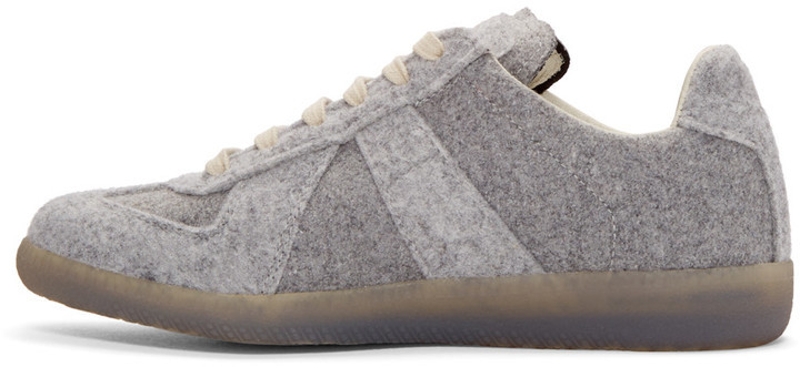 Maison Margiela Grey Felt Replica Sneakers, $565 | SSENSE | Lookastic