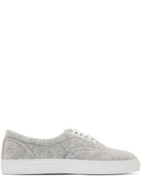 Diemme Grey Felted Wool Low Top Iseo Sneakers