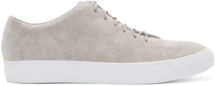 grey suede sneakers