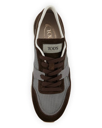Tod's Lace Up Trainer Sneaker Browngray