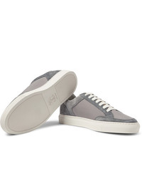 Brunello Cucinelli Leather Trimmed Suede And Ripstop Sneakers