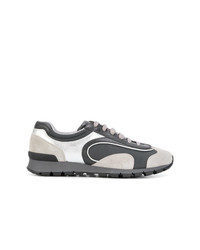 Prada Panelled Lace Up Sneakers