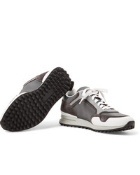 Dunhill Radial Runner Leather And Suede Trimmed Mesh Sneakers