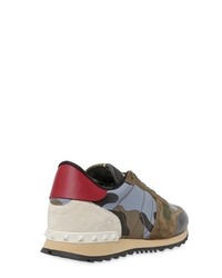 Valentino Rockrunner Canvas Leather Sneakers