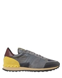 Valentino Rockrunner Canvas Leather Sneakers
