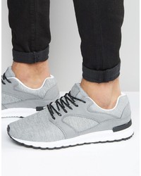 Pull&Bear Runner Sneakers In Gray