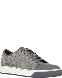 Lanvin Stamped Cap Toe Sneakers Grey