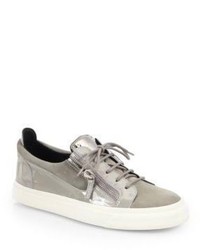 Giuseppe Zanotti Suede And Patent Leather Low Top Sneakers