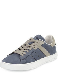 Tod's Suede Lace Up Sport Sneaker Bluegray