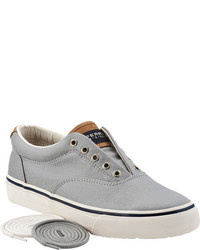 Sperry Top Sider Striper Cvo Waxed Canvas Grey Waxed Canvas Sailing Shoes