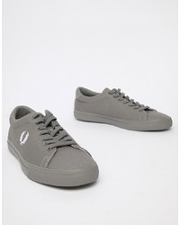 Fred Perry Underspin Twill Trainers In Grey