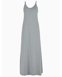 Choies Cross Strappy Back Maxi Dress In Gray
