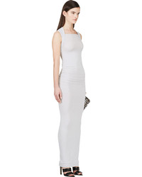 Gareth Pugh Grey Sleeveless Neoprene Maxi Dress