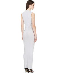 Gareth Pugh Grey Sleeveless Neoprene Maxi Dress