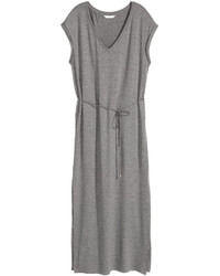 H&M Jersey Maxi Dress Dark Gray Melange Ladies