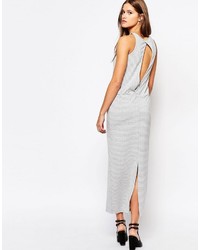 Just Female Gray And White Stripe Maxi Dress