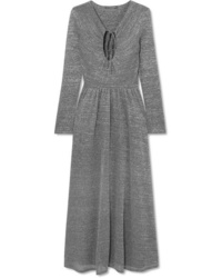 ALEXACHUNG Metallic Stretch Knit Maxi Dress