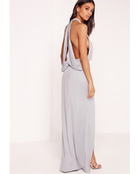 Missguided Cowl Back Maxi Dress Grey
