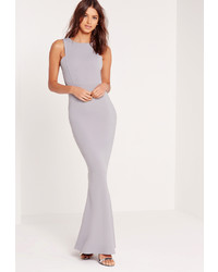 Missguided Low Back Maxi Dress Grey