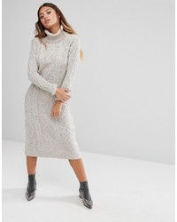 Fashion Union Roll Neck Maxi Dress In Textured Knit