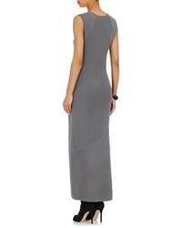 Victor Alfaro Wool Sleeveless Maxi Dress Grey