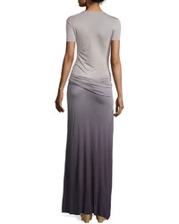 Young Fabulous And Broke Bentley Ruched Ombre Maxi Dress Grey Ombre