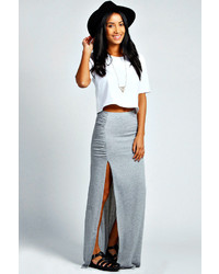 Boohoo Ria Ruched Top Jersey Maxi Skirt