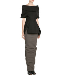 Rick Owens Draped Maxi Skirt With Cotton