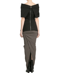 Rick Owens Draped Maxi Skirt With Cotton