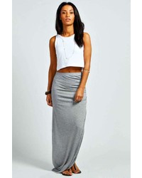Boohoo Micha Ruched Side Jersey Maxi Skirt