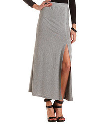 Charlotte Russe Pin Stripe Maxi Skirt With Slit