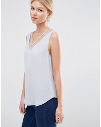 Asos Petite V Front And V Back Tank With Mesh Insert