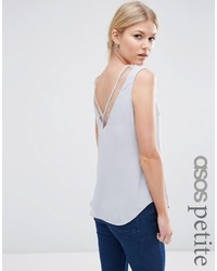 Asos Petite V Front And V Back Tank With Mesh Insert