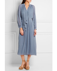 Paul & Joe Elegante Pliss Crepe Midi Dress Gray