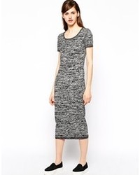 French Connection Fall Chop Dress In Midi Length Blacklight Gray
