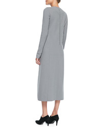 Marc Jacobs Long Sleeve Keyhole Midi Dress Gray