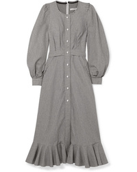 Anna Mason Phoebe Striped Cotton Drill Midi Dress