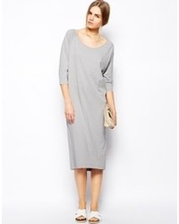 Selected Mallie Midi Dress In Jersey Gray