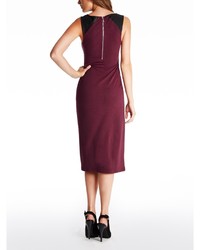 GUESS Zima Quilted Faux Leather Midi Dress
