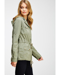 Forever 21 Contemporary Life In Progress Hooded Utility Jacket