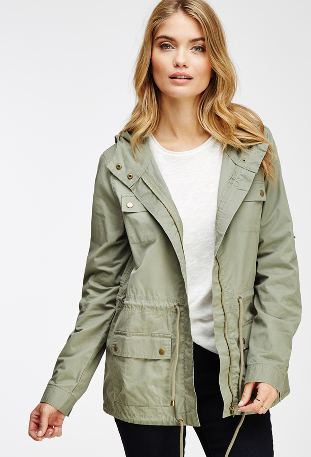 Forever 21 Contemporary Life In Progress Hooded Utility Jacket, $34 ...