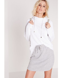 Missguided Drawstring Loopback Jersey Mini Skirt Grey