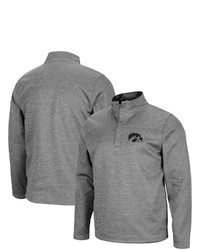 Colosseum Heathered Charcoal Iowa Hawkeyes Roman Pullover Jacket