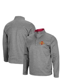 Colosseum Heathered Charcoal Iowa State Cyclones Roman Pullover Jacket In Heather Charcoal At Nordstrom