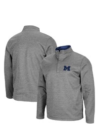 Colosseum Heathered Charcoal Michigan Wolverines Roman Pullover Jacket