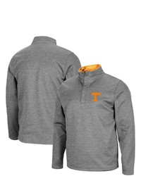 Colosseum Heathered Charcoal Tennessee Volunteers Roman Quarter Snap Pullover Jacket