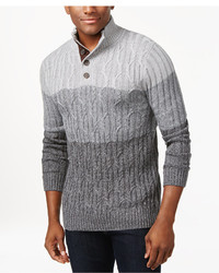 Tasso Elba Ombre Chunk Button Mock Neck Sweater Only At Macys
