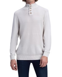Bugatchi Textured Mock Neck Cotton Sweater In Stone At Nordstrom