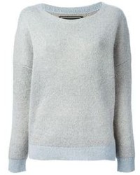 Grey Mohair Crew-neck Sweater